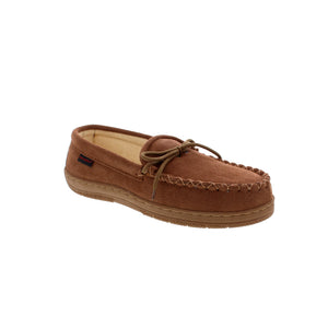 Experience the durability and comfort of Red Wing with the Men's Cloth-Lined Loafer Moc slippers. Crafted with cowhide suede leather and equipped with slip-resistant TPR rubber soles, your feet stay comfortable indoors and outdoors. The cotton terry cloth lining provides additional cushioning, making these the go-to choice for after-work relaxation.