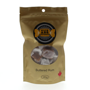 Treat your taste buds to a unique flavor journey with Kickass Caramels' Buttered Rum! Sumptuously creamy caramels, emboldened with a hint of smooth, buttery rum flavor, will captivate your senses.