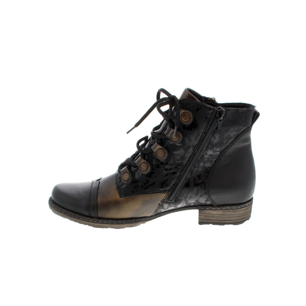 Remonte D4391-02 Schwarz -Antik | bottine à lacets noir bronze automne