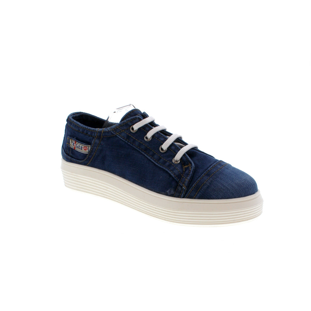 The ERSAX E1-7701-0298 sneaker is crafted with denim material for comfortable wear. Its adjustable lace-up front ensures a personalized fit, and a cushioned footbed ensures long-term comfort. Its sturdy outsole provides superior grip, so you can feel secure and confident with every step.