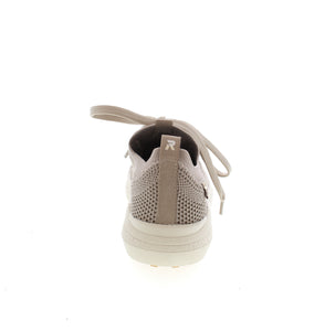 Light weight ladies sneaker with mesh upper, removable insole and white sole