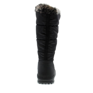 Bundle up in effortless style with this puffer-style boot. Crafted with a waterproof upper, these boots have a convenient front zipper, plush faux fur trim and lugged sole for traction. 