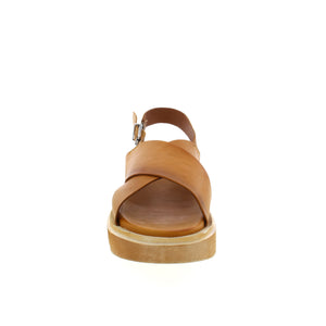 Miz Mooz Pacific platform sandal features a chunky treaded sole, wide leather crisscross straps, and an ankle buckle for the perfect fit in these fashion-forward sandals!