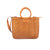 The Milo Amelia handbag features durable washed leather construction paired with spacious multiple compartments, while its adjustable and detachable shoulder strap offers versatile carrying options for everyday use.