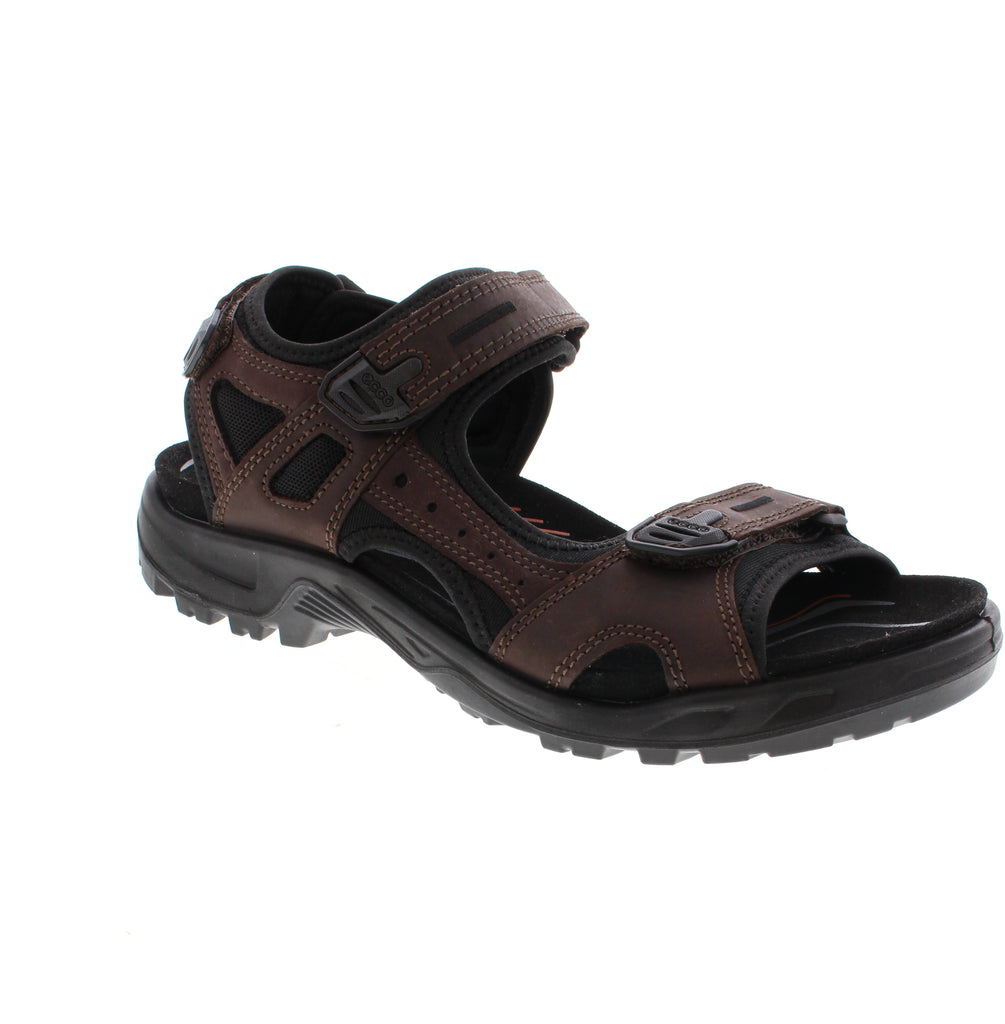 The ECCO Offroad Yucatan Sandal provides light arch support and a padded collar for a comfortable fit, while the oiled leather upper and Velcro and ankle strap closures make them easy to put on and take off. Perfect for walking or hiking, these sandals are a must-have for the casual yet active man.
