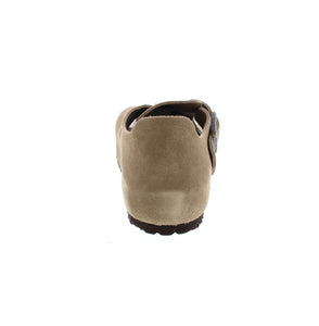 The Birkenstock London in Taupe combines simple design with ultimate comfort. As one of Birkenstock's original closed-toe styles, it features clean lines and an adjustable buckle strap for ease of wear. The iconic footbed provides unparalleled support while the soft suede upper gives a natural, rustic look.