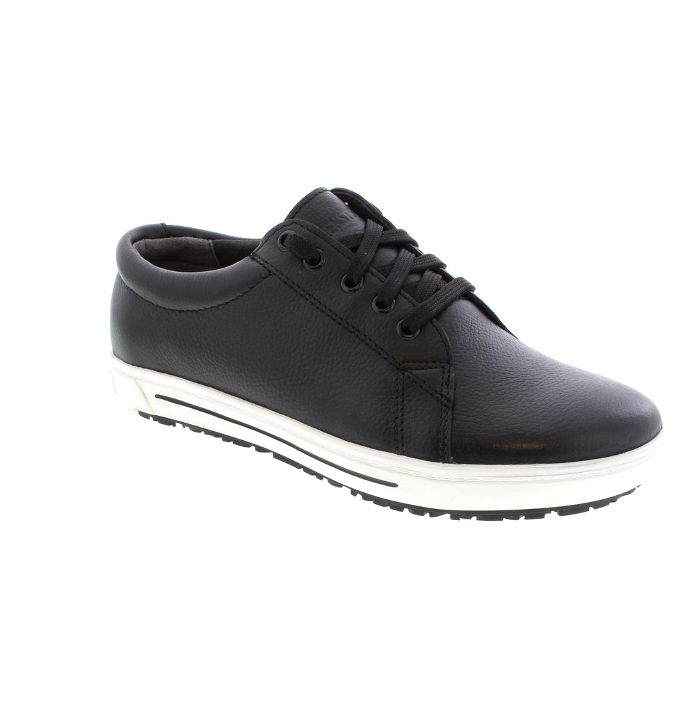 The Birkenstock QO 500 Ladies offers both everyday style and workday features. Designed for comfort and safety while on the job, this lace-up sneaker boasts a fluid-resistant upper and a slip-, oil-, and petrol-resistant outsole. With the trusted anatomic support of the BIRKENSTOCK® footbed, you'll feel the difference after long hours on your feet. Certified in accordance with EN ISO 20347:2012, this shoe meets the requirements of protection category O2.