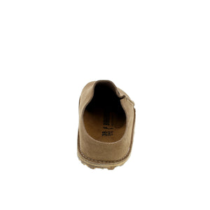 The Birkenstock Zermatt - Taupe clogs and mules provide superior comfort for a narrow to medium foot. Crafted in Germany with a suede or leather upper, and featuring a toe bar, molded heel and metatarsal support, these clogs come with a cork and latex midsole, a high arch support, and an EVA outsole. The leather footbed provides optimal quality and hard-wearing comfort. 