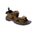 The Keen Targhee III Open Toe features waterproof leather and advanced water traction for trail performance. Multiple closure straps accommodate narrow-medium to wide feet, while the microfiber footbed with odor control and shock-absorbent midsole enhance comfort. Mesh lining and non-marking rubber outsole provide breathability and reliable grip.