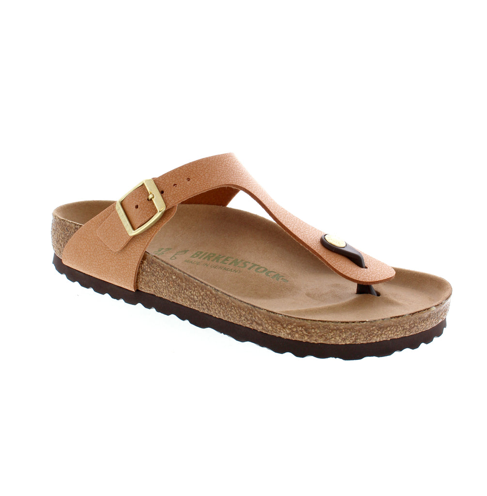 Stay comfortable and stylish with the Birkenstock Gizeh sandal. This vegan sandal is made of Birko-Flor®, a skin-friendly and hard-wearing synthetic material that looks and feels like real leather in a sophisticated nubuck look. It's entirely free of animal products, so you can feel good about your purchase.