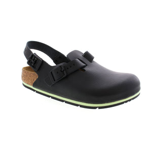 A BIRKENSTOCK® best-seller, completely retooled for professional environments. The Tokio Pro clog features a slip-resistant TPU outsole to help keep you safe on your feet, with an adjustable backstrap for added security. Its fluid-resistant, PU-coated natural leather is durable and easy to clean. The style is grounded in trusted anatomic support—feel the footbed and you'll feel the difference after long hours on your feet.