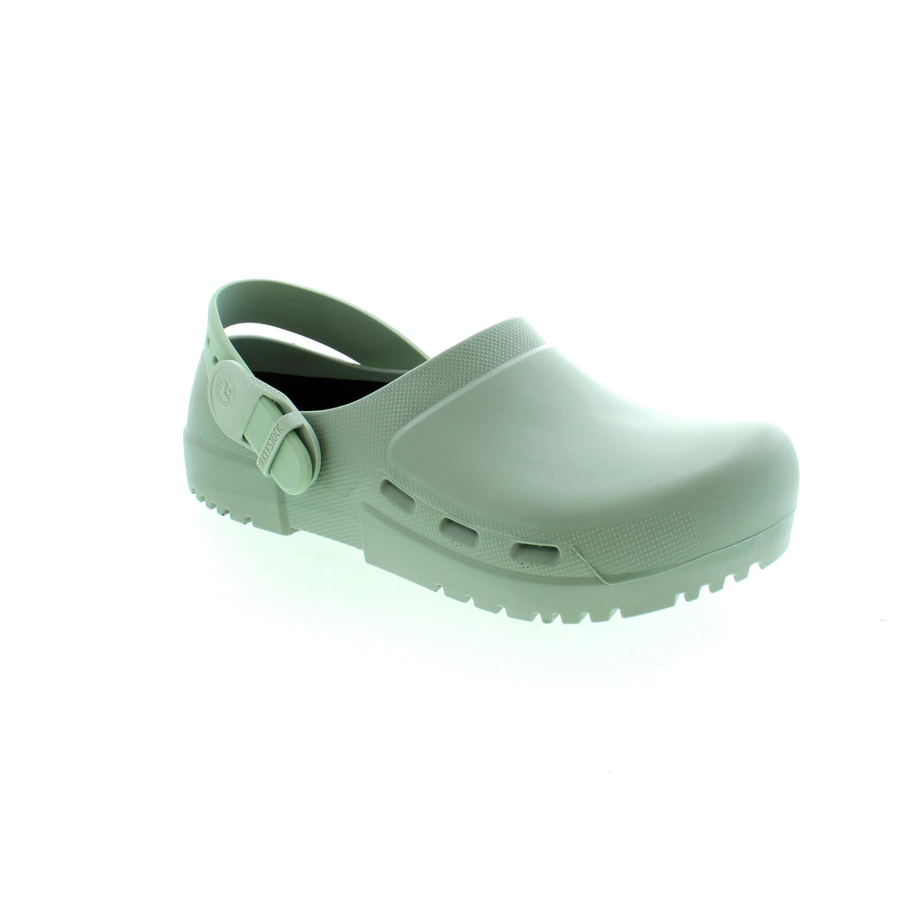 The Birkenstock Birki Air 2.0 clog boasts a fluid-resistant design and breathable side air vents to keep you comfortable during long hours on your feet. With a contoured PU footbed and a convertible backstrap, this clog supports your feet and provides added convenience. Built to work as hard as you do.