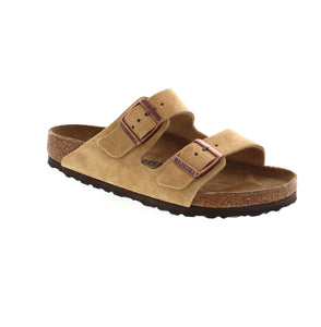 Experience timeless design and legendary comfort with the Birkenstock Arizona Suede sandal. Crafted with velvety suede, this iconic sandal adds a laid-back touch to any outfit. Its contoured cork-latex footbed provides unparalleled support, making it a must-have for every season and style.