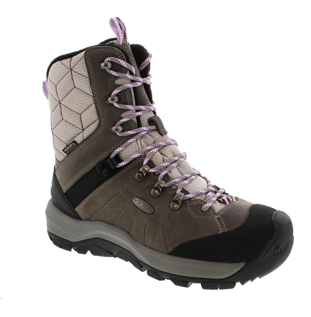 Combining the agility of a light hiker with the reliable warmth of a down jacket, the Keen Revel IV Mid Polar-W is designed for cold-weather adventures. Featuring 200g of insulation, these boots provide excellent heat retention to keep your feet comfortably warm. The heat-trapping materials underfoot enhance comfort even in icy conditions, while the sole offers exceptional grip on snow and ice, ensuring stability and confidence with every step. 