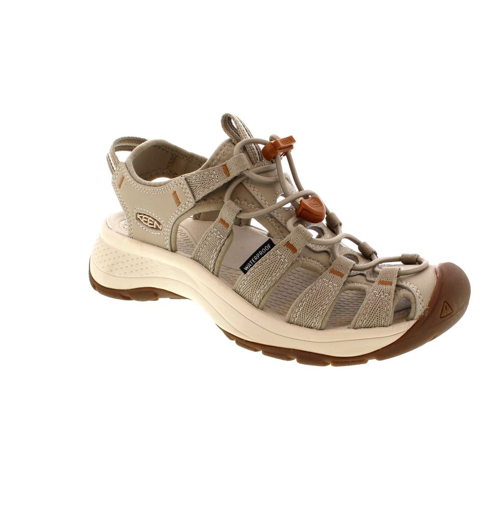 Experience ultimate comfort and performance with the Keen Astoria Sandal. This hybrid sandal boasts a women's-specific fit and lift, perfect for conquering trails or strolling through town. Expertly designed by women for women, this sandal offers both style and functionality.