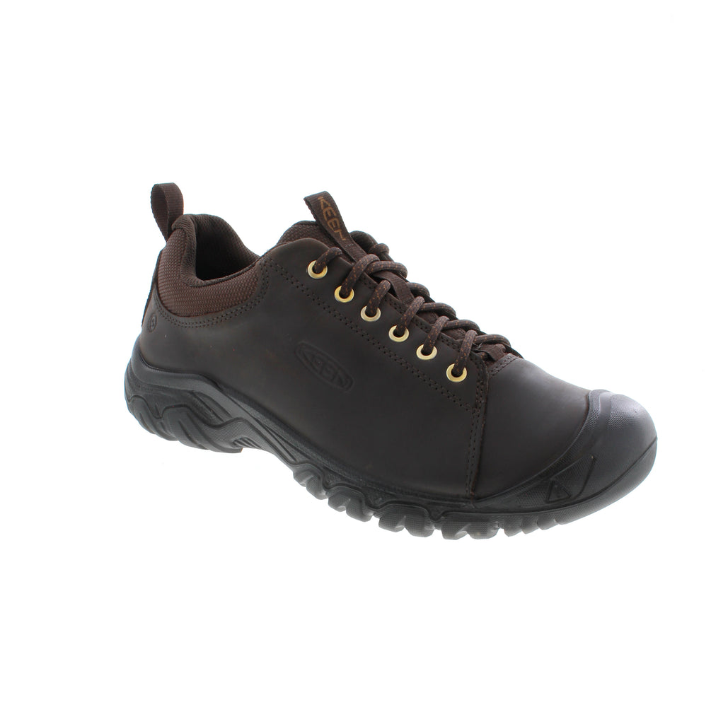 Experience the KEEN Targhee IV Oxford in Brown, delivering the trusted comfort and reliable traction you expect from the Targhee line. This updated version features a smooth, premium leather upper that adds a refined look while enhancing durability. Designed with KEEN’s innovative glue-free fused construction, this shoe offers long-lasting wear perfect for everyday adventures. 