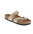 The Birkenstock Mayari transforms the traditional sandal through refined design and engineered comfort. Elevate your style with the printed footbed. Graceful crisscross straps and a minimalist toe loop create visual sophistication, while Birko-Flor® synthetic leather offers a smooth, polished aesthetic.