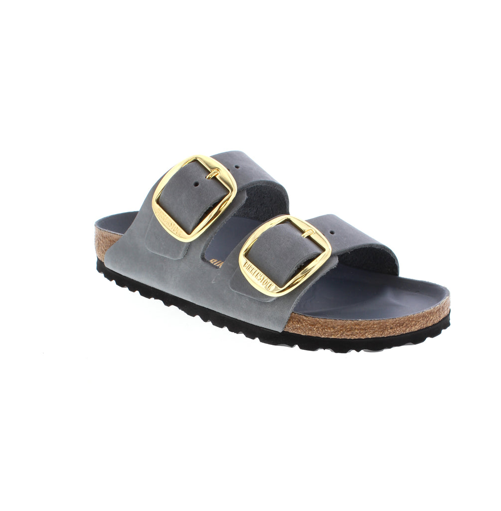 Elevate your summer style with the Birkenstock Arizona Big Buckle in Basalt Gray. Made with high-quality oiled leather, these sandals provide both style and comfort. Molded heel and high arch support promote proper foot alignment for all-day wear.