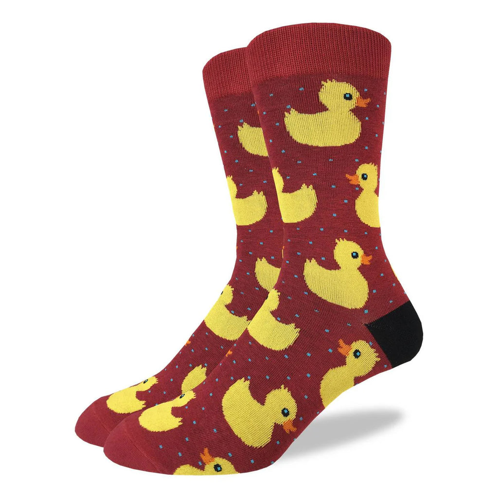 Crafted from a soft and durable blend of 85% cotton, 10% polyester, and 5% spandex, the Good Luck Sock - Rubber Ducks delivers exceptional comfort and flexibility throughout your day. These socks are designed to move with your feet, thanks to the stretch provided by spandex, ensuring a snug yet breathable fit no matter your activity. The cheerful rubber duck pattern brings a playful charm to your sock collection, brightening your outfit with a touch of whimsy. 