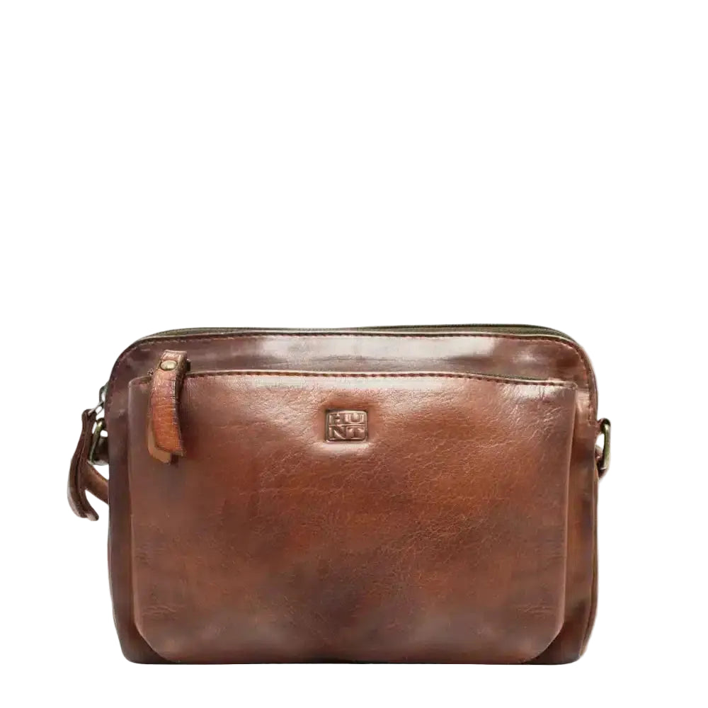 The Hunt HU557845 bag is a small bag with big functionality. The multiple zippered pockets will keep you organized. The beautiful vintage leather makes this a great piece to add to your style