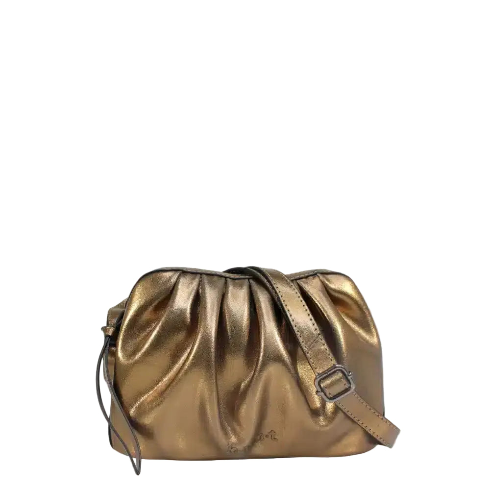 Introducing The Hunt HU588086 Bag.&nbsp; The Metallic Leather will be sure to make a statement.&nbsp; The top zipper pocket will keep your belongings secure and the adjustable strap will provide the perfect fit.&nbsp;