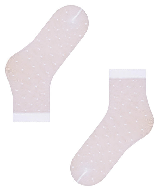 Update your wardrobe with the Falke Dot - White knee socks, featuring a modern polka dot design. Made with transparent fabric, these socks are perfect for any occasion and provide maximum comfort with their perfect fit.&nbsp;