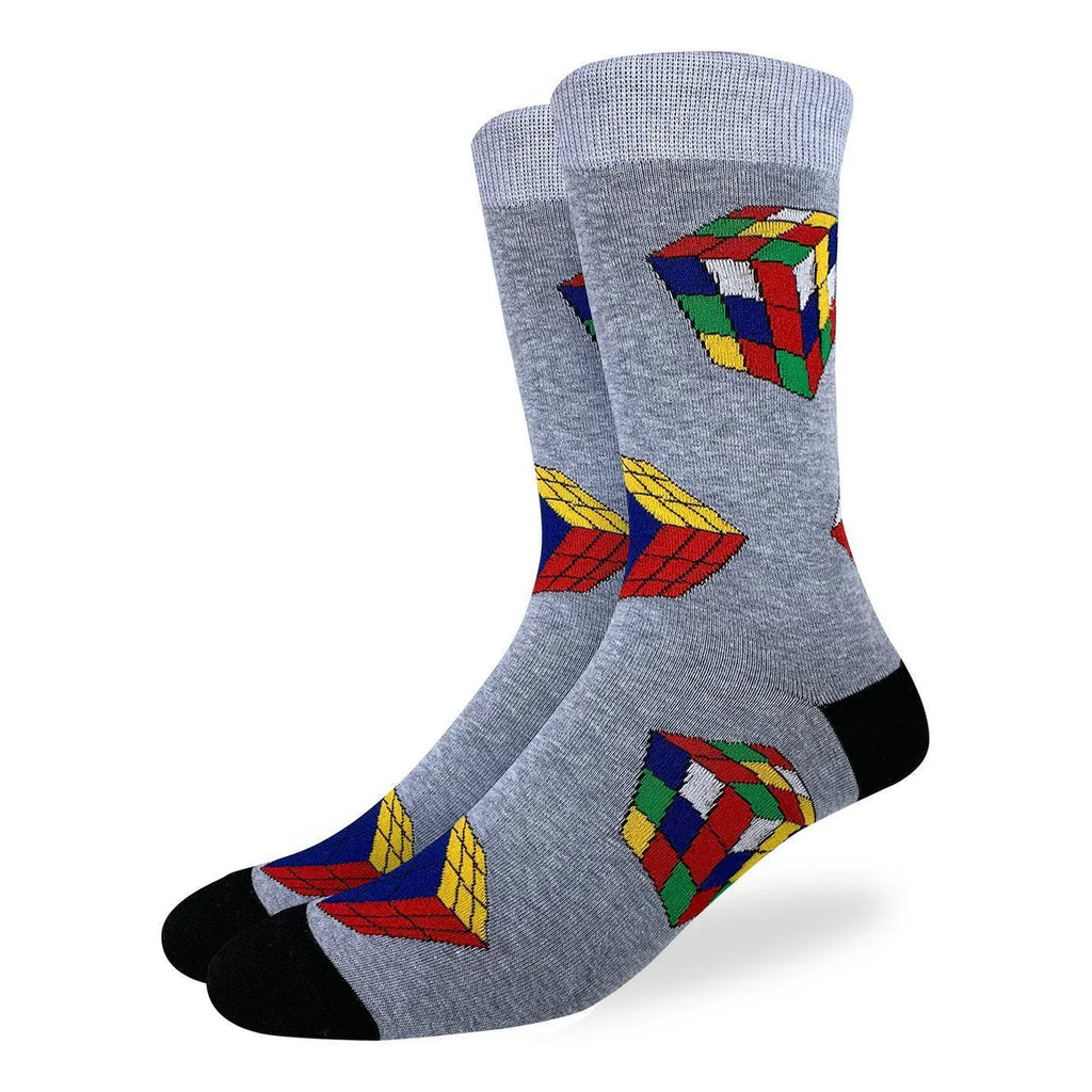 Crafted from a soft and durable blend of 85% cotton, 10% polyester, and 5% spandex, the Good Luck Sock - Rubik's Cubes combines comfort and flexibility to keep up with your daily activities. These socks gently stretch for a snug fit that moves with you, preventing discomfort or slippage throughout the day. Featuring a playful Rubik’s cubes pattern, they bring a fun and vibrant touch to your casual outfits. Easy to maintain, simply machine wash cold at 30°C without bleach or ironing.