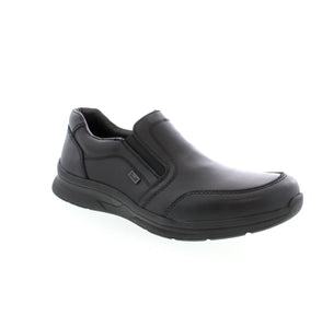 Experience ultimate comfort and style with Rieker 14850-00 - Black. This trendy leather shoe features lightweight construction, Antistress technology, and a convenient zipper for easy wear. With a luxurious distribution of padding, you can elevate your sneaker style while enjoying walking pleasure on your busiest days. Adjust the width once, and feel the difference!