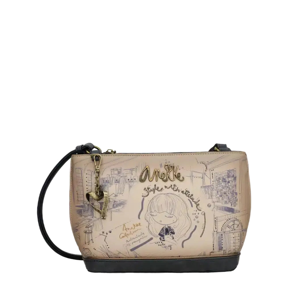 Anekke 41703-184 handbag combines style and practicality for everyday wear. Multiple zipper pockets will keep you organized. Featuring a unique print, this versatile handbag transitions seamlessly from day to evening