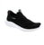 The Skechers Ultra Flex 4.0 150802-BLK in black combines style with everyday comfort. This step-in features a fabric upper, memory foam midsole, and removable microfiber insole for cushioned support. The almond toe and white sole create a modern athleisure look perfect for walking and casual wear. Vegan-friendly, machine washable, and orthotic-friendly for year-round versatility.
