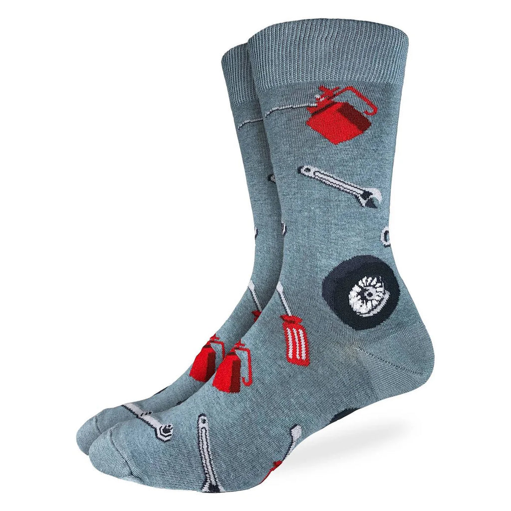 Made from a soft blend of 85% cotton, 10% polyester, and 5% spandex, the Good Luck Sock - Car Mechanic delivers an excellent combination of comfort, resilience, and flexibility. These socks are crafted to stretch and move with you, ensuring comfort that lasts all day long. Caring for them is simple: machine wash cold at 30°C, steering clear of bleach and ironing to maintain their quality. To help them last even longer, it's recommended to line dry rather than tumble dry. 