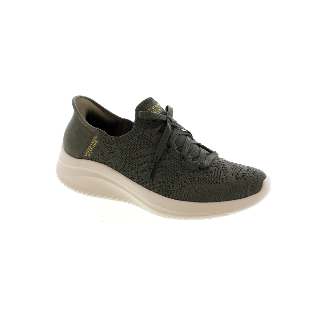 Experience ultimate comfort and style with Skechers Martha Stewart Slip In's. Designed with the exclusive Heel Pillow™ and Air-Cooled Memory Foam® insole, these vegan slip-ons provide all-day cushioning and support. The crochet knit Stretch Fit® upper adds a touch of elegance to this versatile shoe collaboration with lifestyle expert, Martha Stewart.
