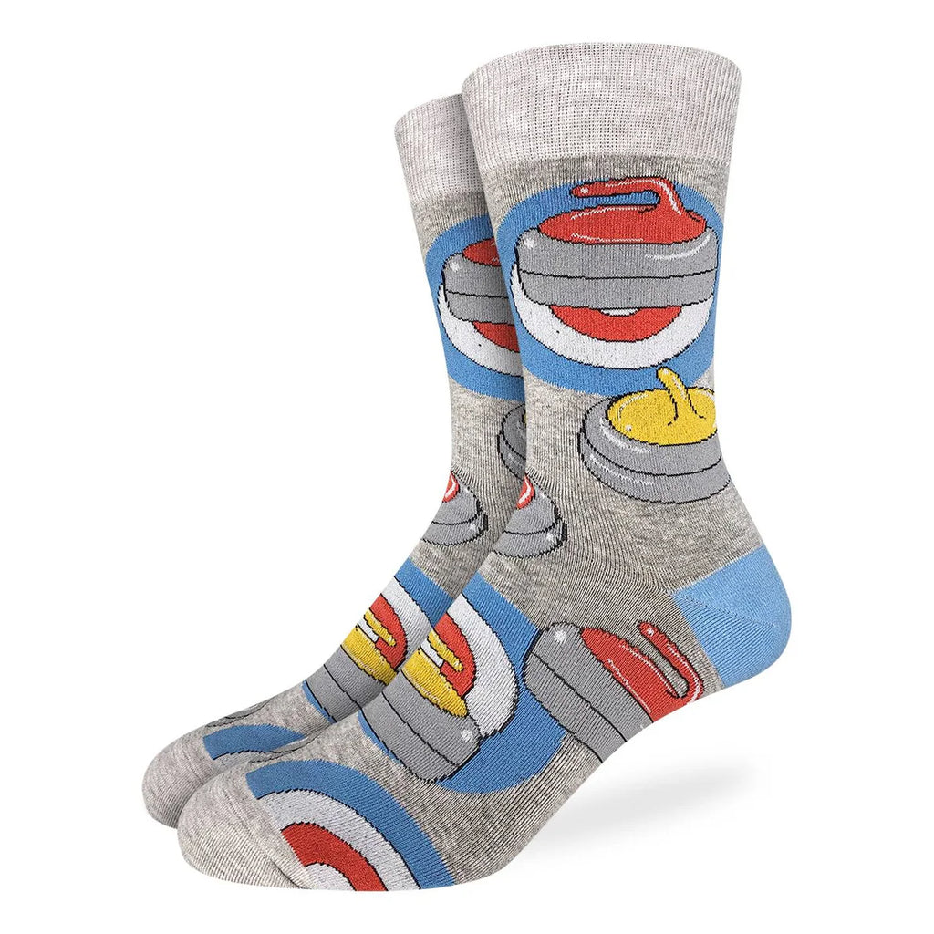 Crafted from a soft and durable blend of 85% cotton, 10% polyester, and 5% spandex, the Good Luck Sock - Curling House provides an ideal combination of comfort, resilience, and flexibility. These socks are designed to stretch and move with you, ensuring comfort that lasts all day long. Maintenance is simple—just machine wash them in cold water at 30°C, and avoid using bleach or ironing to preserve their quality. 