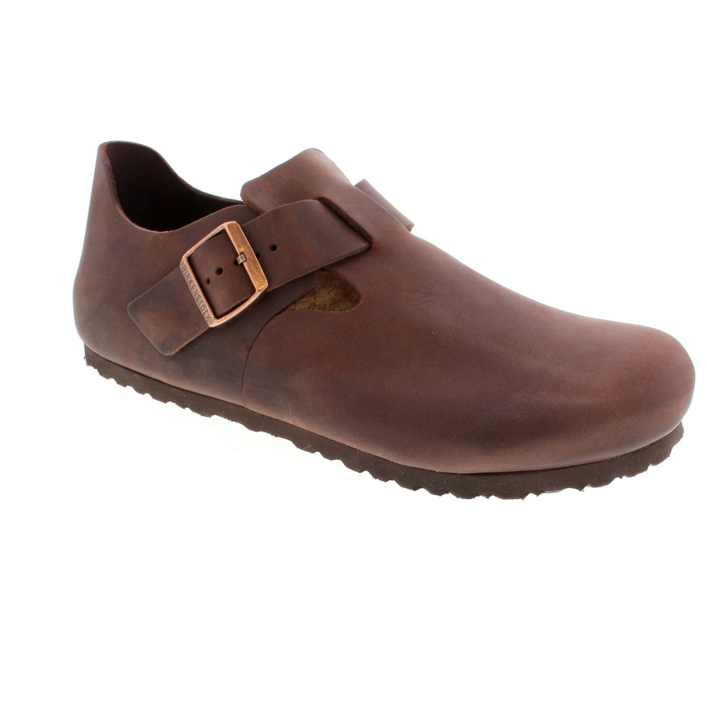 The Birkenstock London is the classic, closed-toe style you've been looking for.
The oiled leather and adjustable buckle adds to its unique characteristics. The contoured cork footbed provides exceptional support and the lightweight EVA sole offers excellent cushioning.