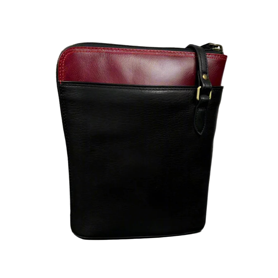 The Derek Alexander CD-1924 is a versatile and functional bag perfect for everyday use. The zipper that runs down the side of the main compartment allows for a wider opening, making it easy to access your belongings. Inside, you'll find a back wall zip pocket for secure storage, a cellphone pocket and pen sleeve for easy organization, and a removable key ring. The adjustable strap allows for comfortable wear over the shoulder or cross-body.