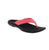 OluKai Ohana women's sandal 20110-7M40 in pink and black. Water-resistant man-made leather upper with microfiber lining. Slip-on thong style with light arch support for all-day comfort. EVA/PU midsole and footbed paired with non-marking rubber outsole. Perfect for casual summer wear.