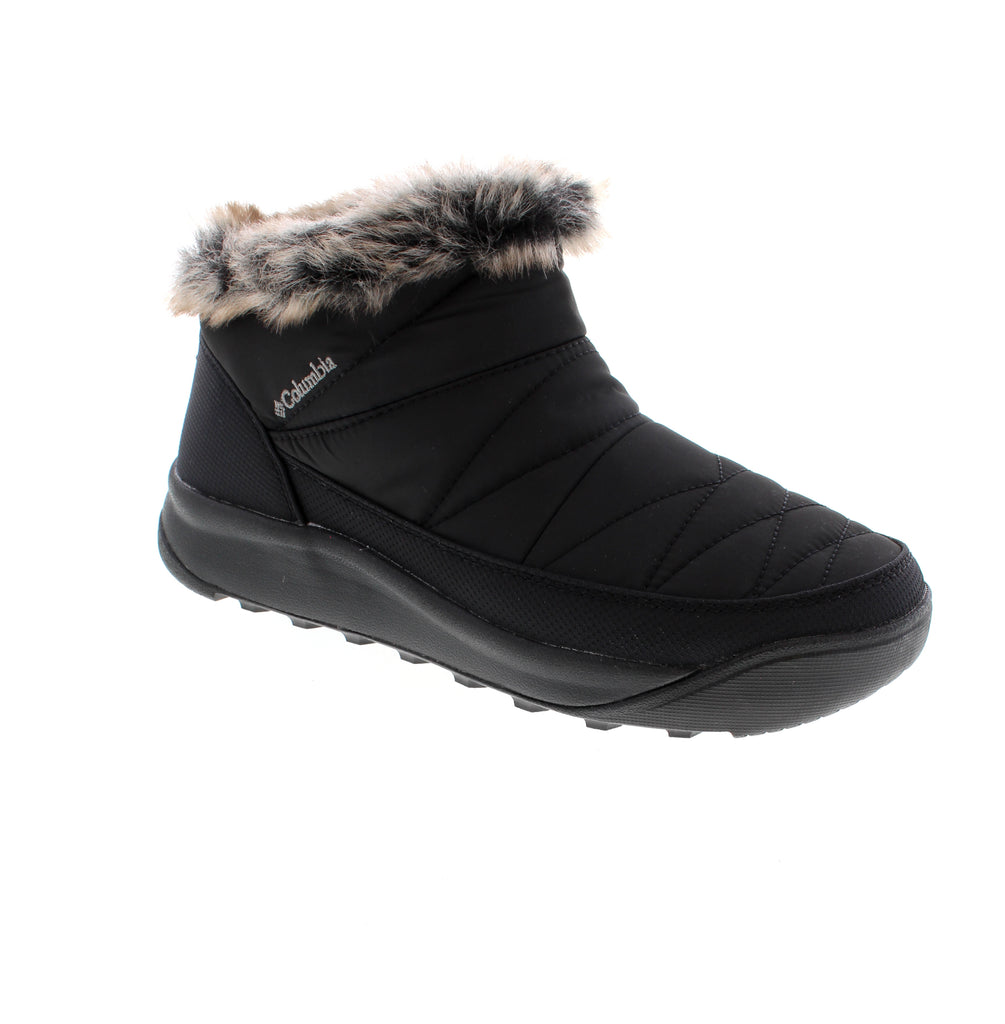 Stay warm and stylish this winter with the Columbia Mink Xtra Shorty Omni-Heat boot. This insulated ankle bootie combines water-resistant nylon with cozy faux fur lining to keep your feet protected from cold, wet weather. Designed for casual outdoor adventures, the Mink features Columbia's Omni-Heat technology for superior warmth retention. The microfiber footbed and foam midsole deliver comfort all day, while the rubber outsole with enhanced traction keeps you steady on slippery surfaces.