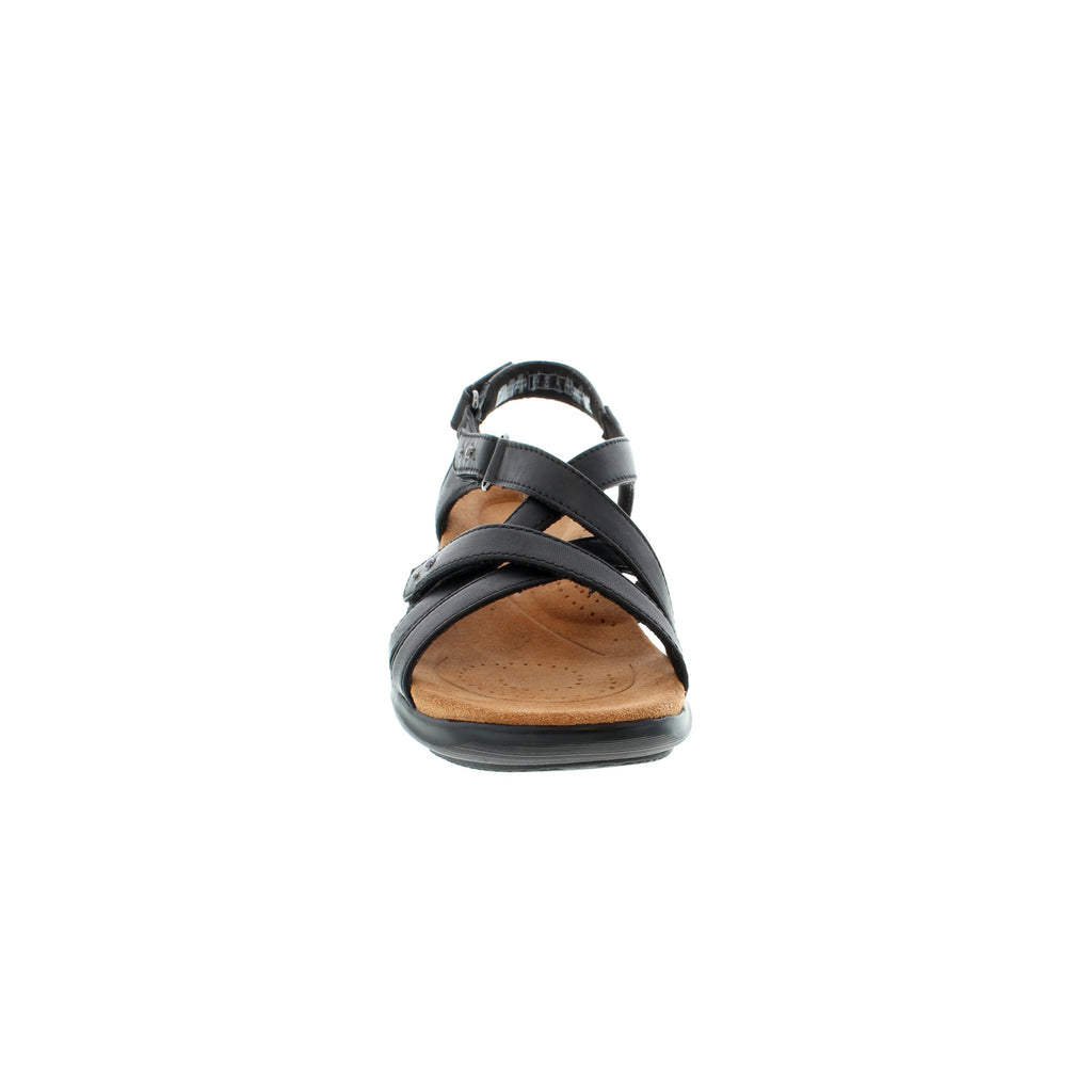 Clarks Damen Kitly Go Sandalen In Metallic-Optik – Bequeme Leder-Sandalen Mit Flachem Absatz, Auch Für Breite Füße