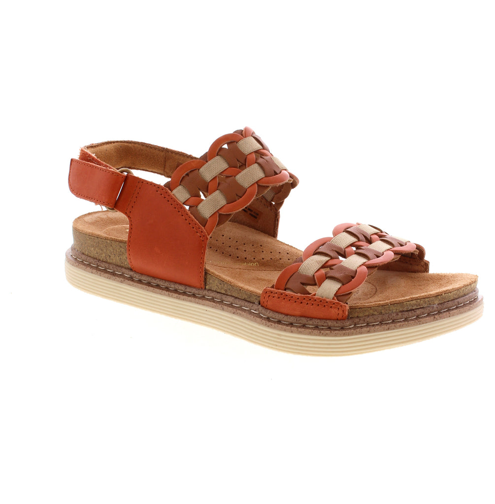 The season calls for reliable sandals, and Clarks Arwell Glide in orange delivers. The woven nubuck upper offers support with the Contour Cushion footbed, while the lightweight, grippy finish ensures stability for everyday activities or vacation adventures.