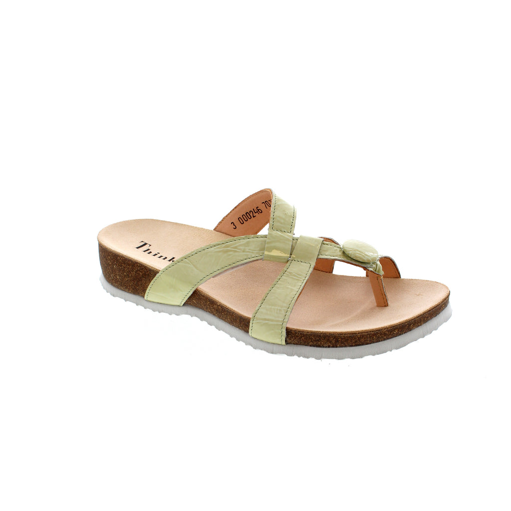 The Think! Julia 246 thong sandal is designed for maximum comfort. Its lightweight, airy materials and criss-cross foot straps provide greater stability and support, while the button leather detailing adds a stylish touch. 
