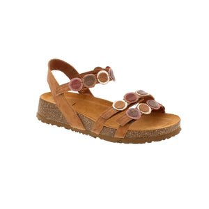 Think! Koak sandals provide outstanding comfort, with a soft leather construction preventing pressure points. Three adjustable straps and a natural cork footbed combine with durable cushioning soles to ensure feet stay supported and comfortable. These sandals offer a stylish look with different colored effect and leather details on the straps, making them the perfect choice for any outfit.