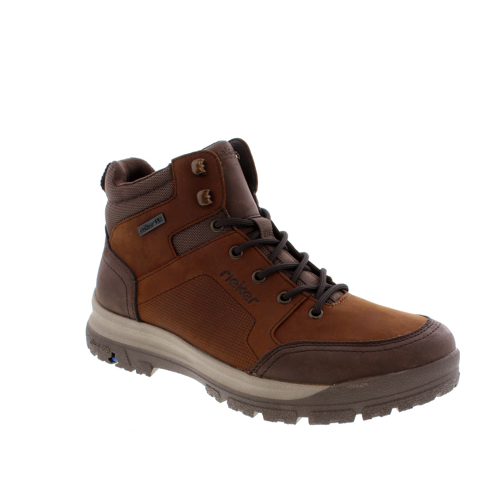 Rieker's 30301-22 brings rugged comfort to your everyday adventures. This brown ankle boot combines nubuck durability with a water-resistant upper, keeping your feet protected through casual outings and outdoor pursuits.