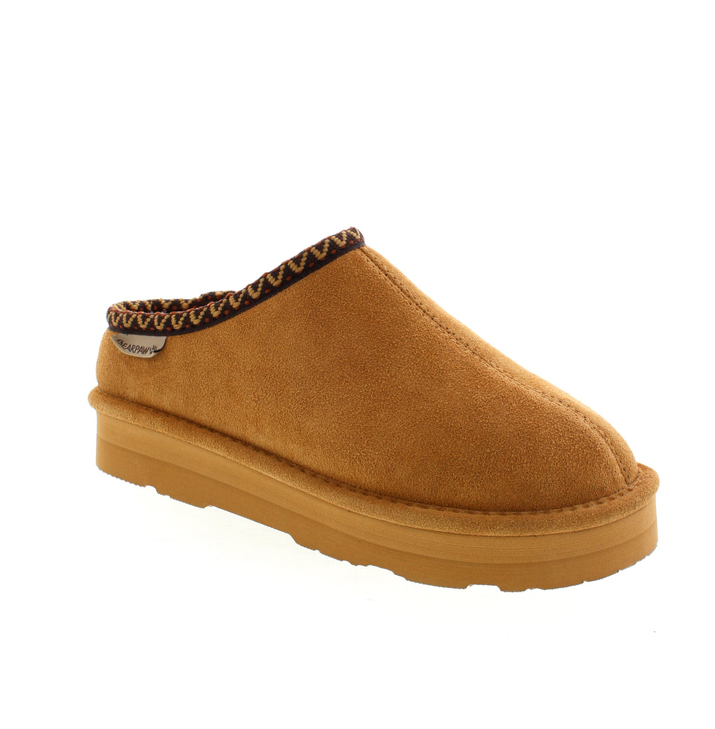 Experience ultimate comfort and durability with Bearpaw Martis. With a classic suede design, these slippers offer great support both indoors and outdoors. The wool blend lining keeps your feet cozy and warm, making them perfect for late-night store runs or relaxing evenings at home.