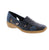 Slip into effortless style with the Rieker 41385-15, a blue shoe that's as comfy as it is chic. Featuring an elasticized upper and removable insole. The almond toe and wedge heel add subtle sophistication, while the foam midsole and rubber outsole keep you cushioned all day long. Whether you're running errands or keeping it casual, this orthotic-friendly slip-on is your new go-to.