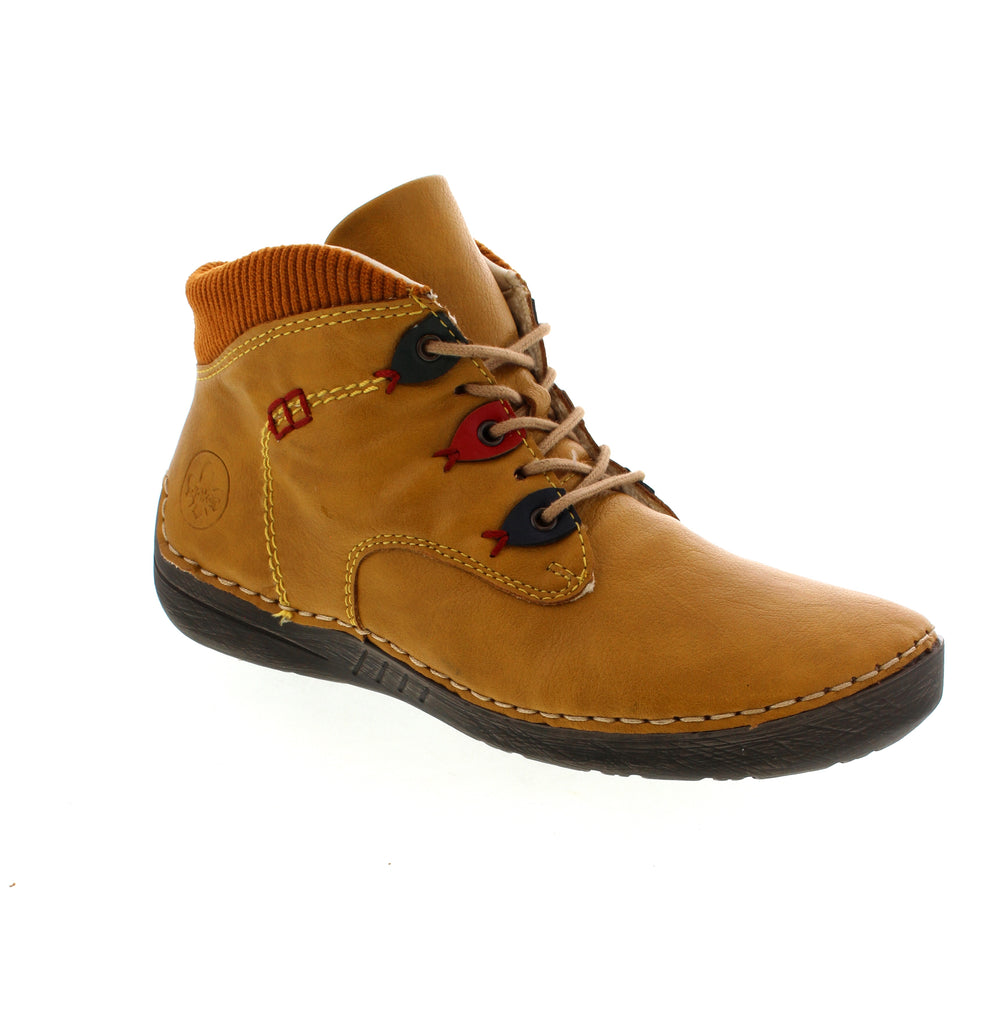 Experience unmatched style and comfort with the Rieker 52544-68 lace-up boots. Crafted with traditional stitchdown construction, these boots offer exceptional flexibility and durability for a perfect fit. The convenient zipper closure complements the laces for easy wear. Lightweight and shock-absorbing soles provide cushioning with every step, while the extra soft cover sole enhances overall comfort. These boots are designed to keep you comfortable and stylish all day long.