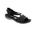 The 60880 sandal by Rieker features an elastic insert for comfort and easy wear. The rhinestone accents will elevate your outfit.
