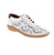 The Volks Walkers 6974 in white is a casual sneaker that combines comfort with understated style. Featuring a perforated leather upper with lace-up closure and a padded collar. The leather lining and removable leather insole work with the EVA/PU midsole to deliver responsive support. With a round toe, sculpted heel, and orthotic-friendly construction, this durable sneaker is ideal for spring and summer casual wear.