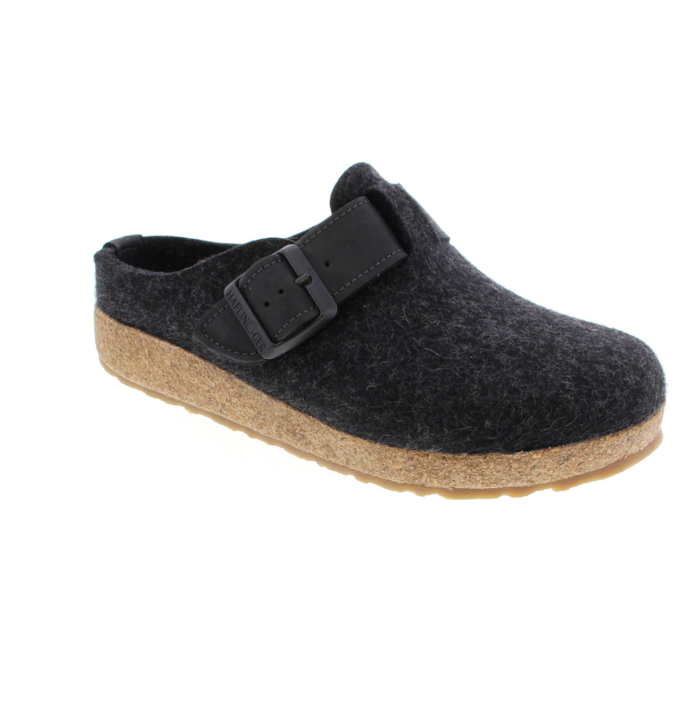 Experience exceptional comfort and timeless style with the Haflinger GZB Buckle in Grey. Crafted with a 100% wool felt upper, this slipper ensures natural breathability and durability while maintaining a consistent temperature for your feet. Ideal for both indoor and outdoor use, it combines cozy softness with practical performance, making it a reliable choice for all-day wear. The buckle detail adds subtle sophistication to a classic, comfortable design.