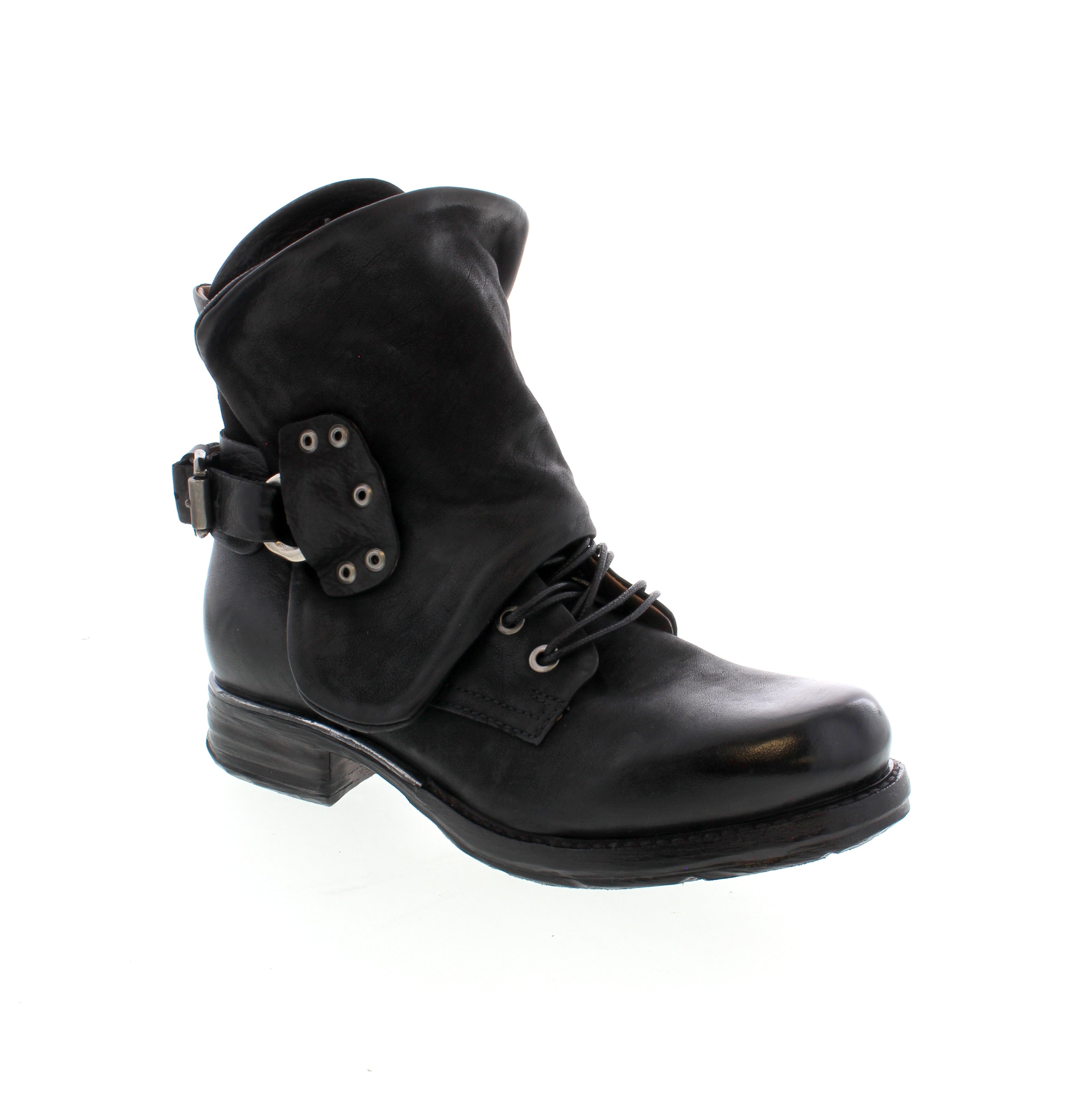 Black Leather Boots Biker Boots As98 SEBBY NERO/ARGENTO DISTRESSED