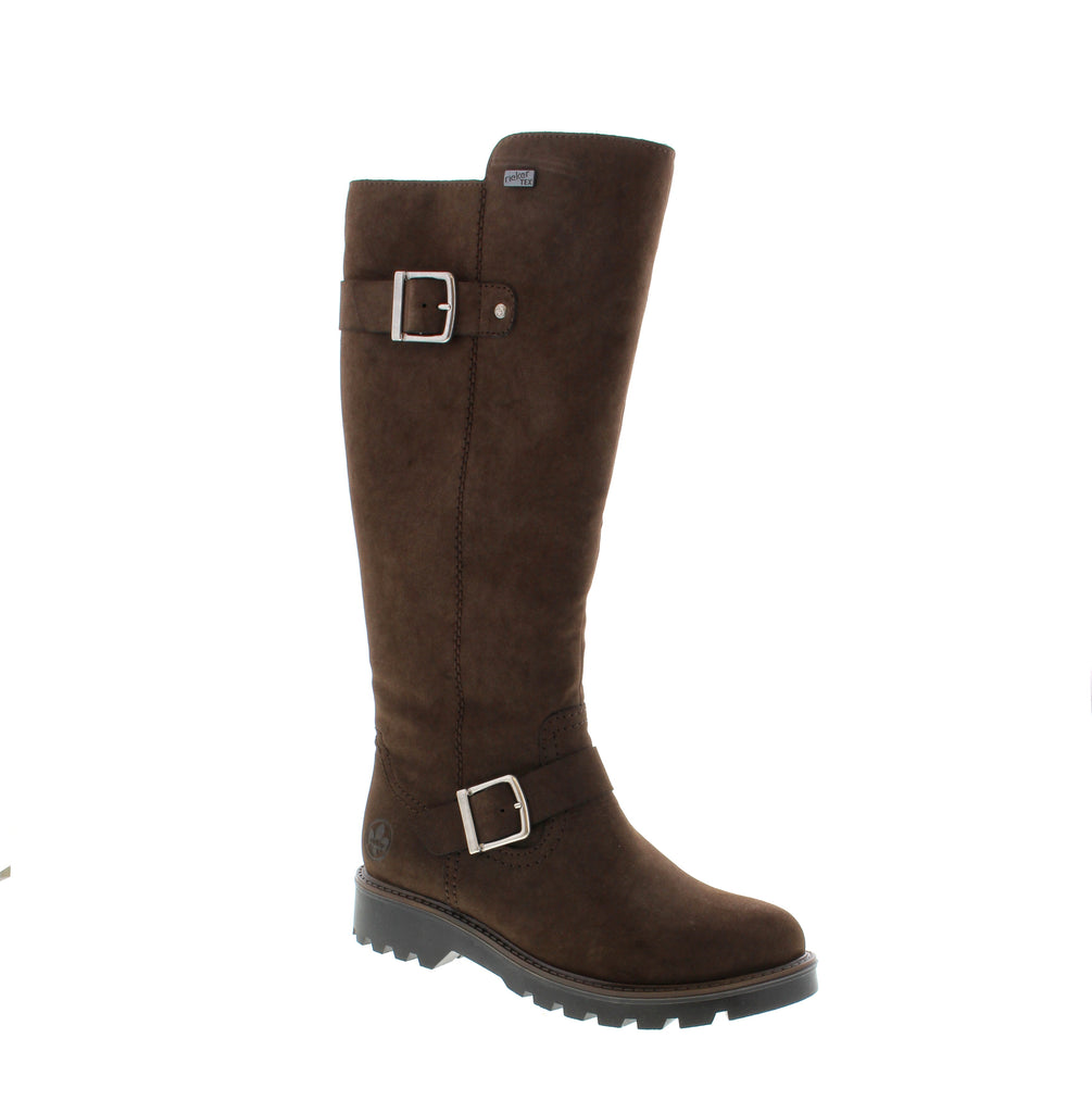 Rieker's 73292-25 brings warmth and style to cold-weather adventures. This insulated knee-high boot features a suede upper with water-resistant protection, fleece lining, and a cushioned microfiber footbed for all-day comfort. Built for winter exploration, the round-toe silhouette pairs a foam midsole with a reliable rubber outsole.